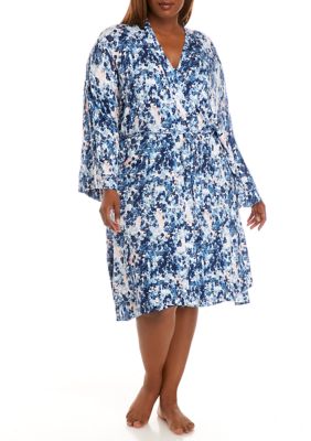 New Directions® Plus Size Floral Drop Shoulder Robe | belk