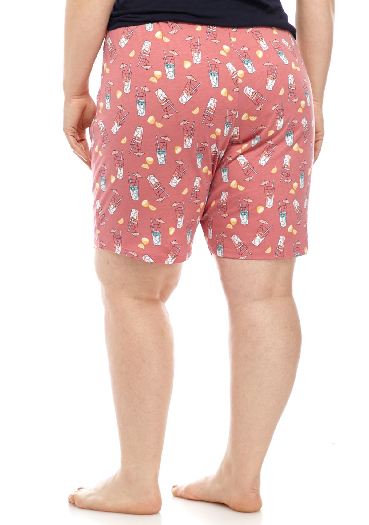 Plus Size Printed Bermuda Sleep Shorts 