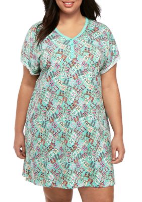 button down sleep shirt plus size