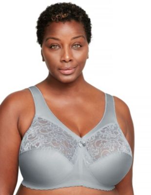 Glamorise Womens Full Figure Plus Size Front Close Lace T-Back Wonderwire  Bra #1246 : : Clothing, Shoes & Accessories