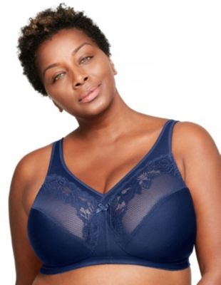 Glamorise Women's Full Figure Plus Size MagicLift Minimizer Bra Wirefree #1003, Blue, 40 DD