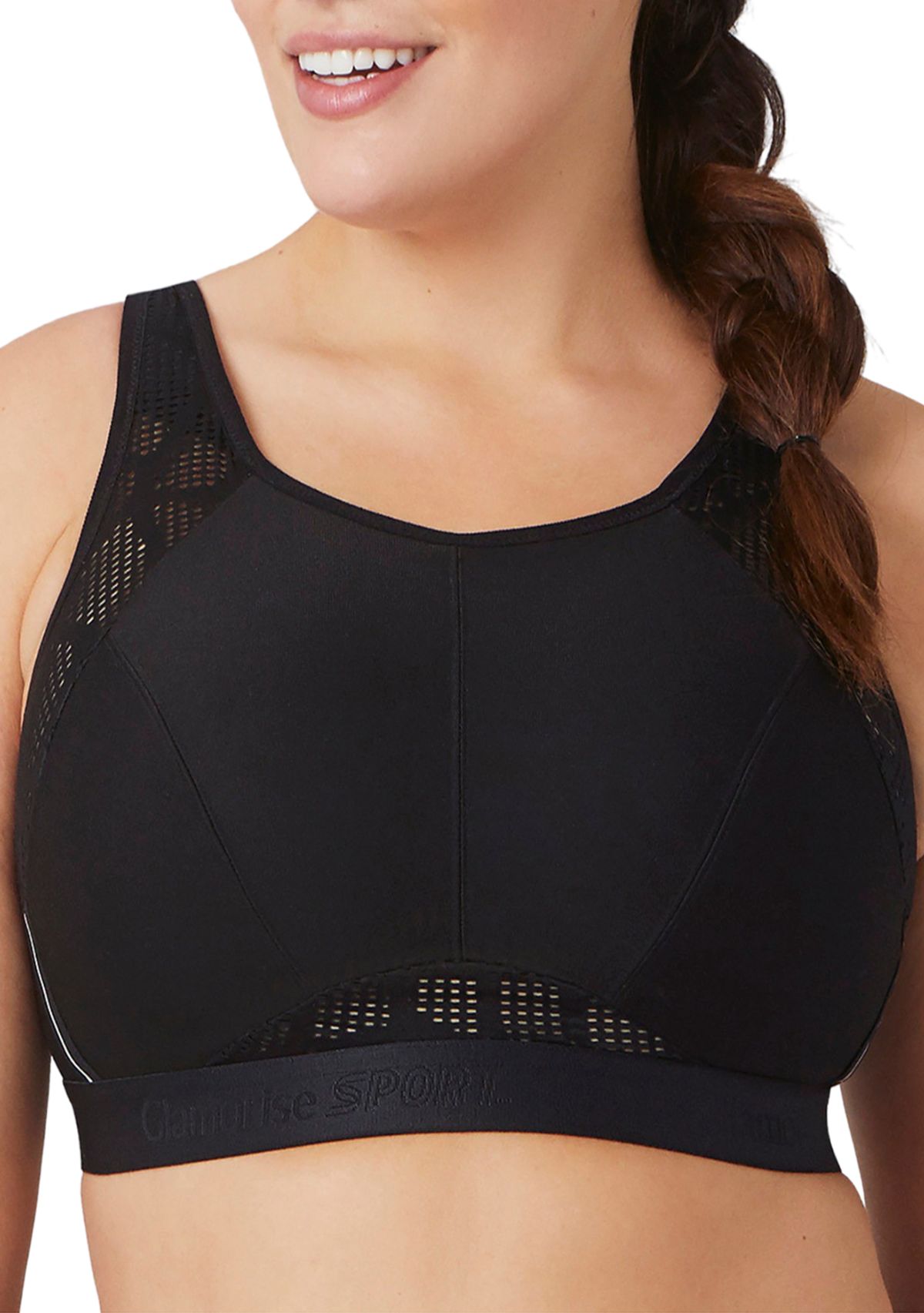 Full Figure Plus Size No-Sweat Mesh Sports Bra Wirefree #1068