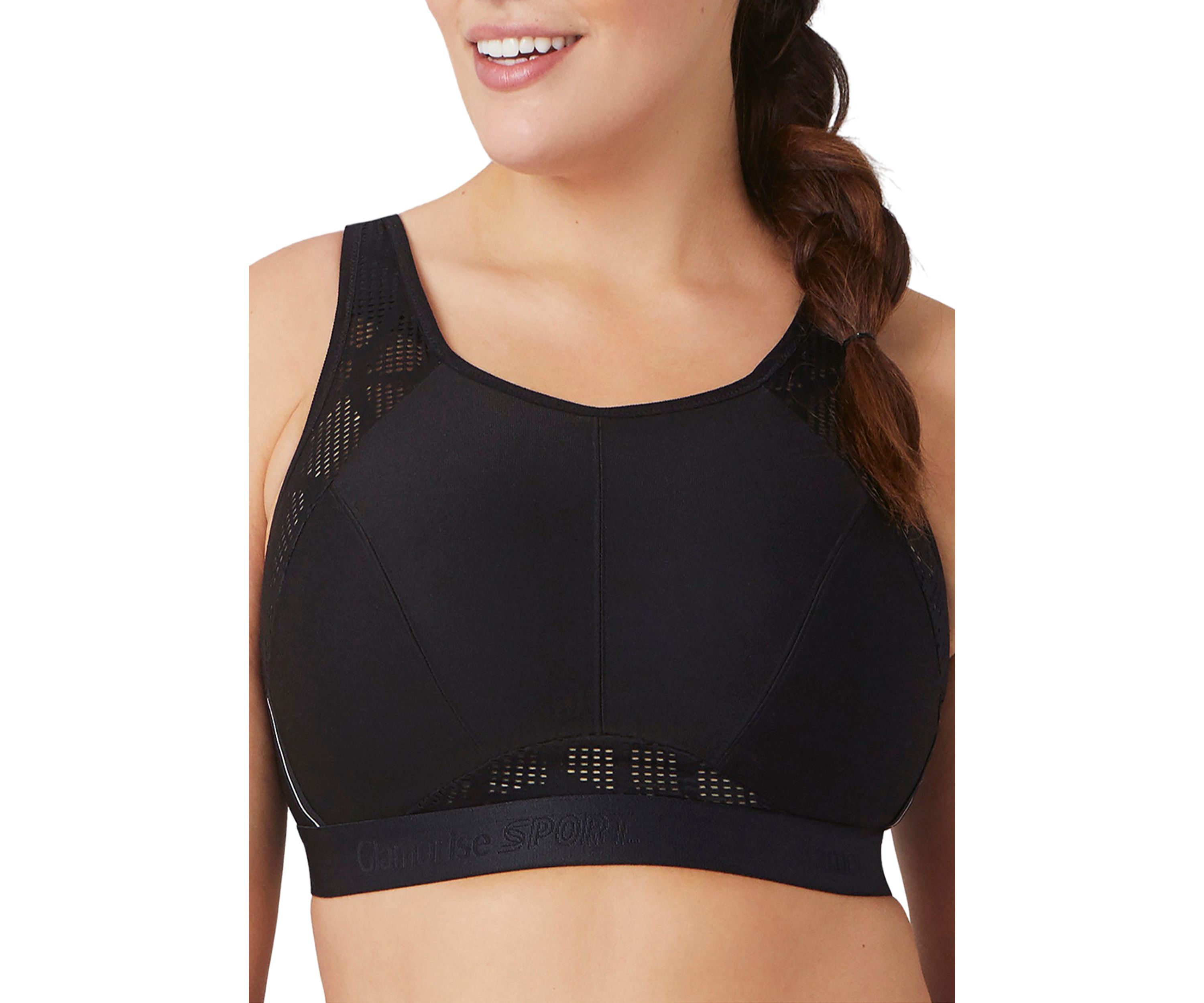 Full Figure Plus Size No-Sweat Mesh Sports Bra Wirefree #1068