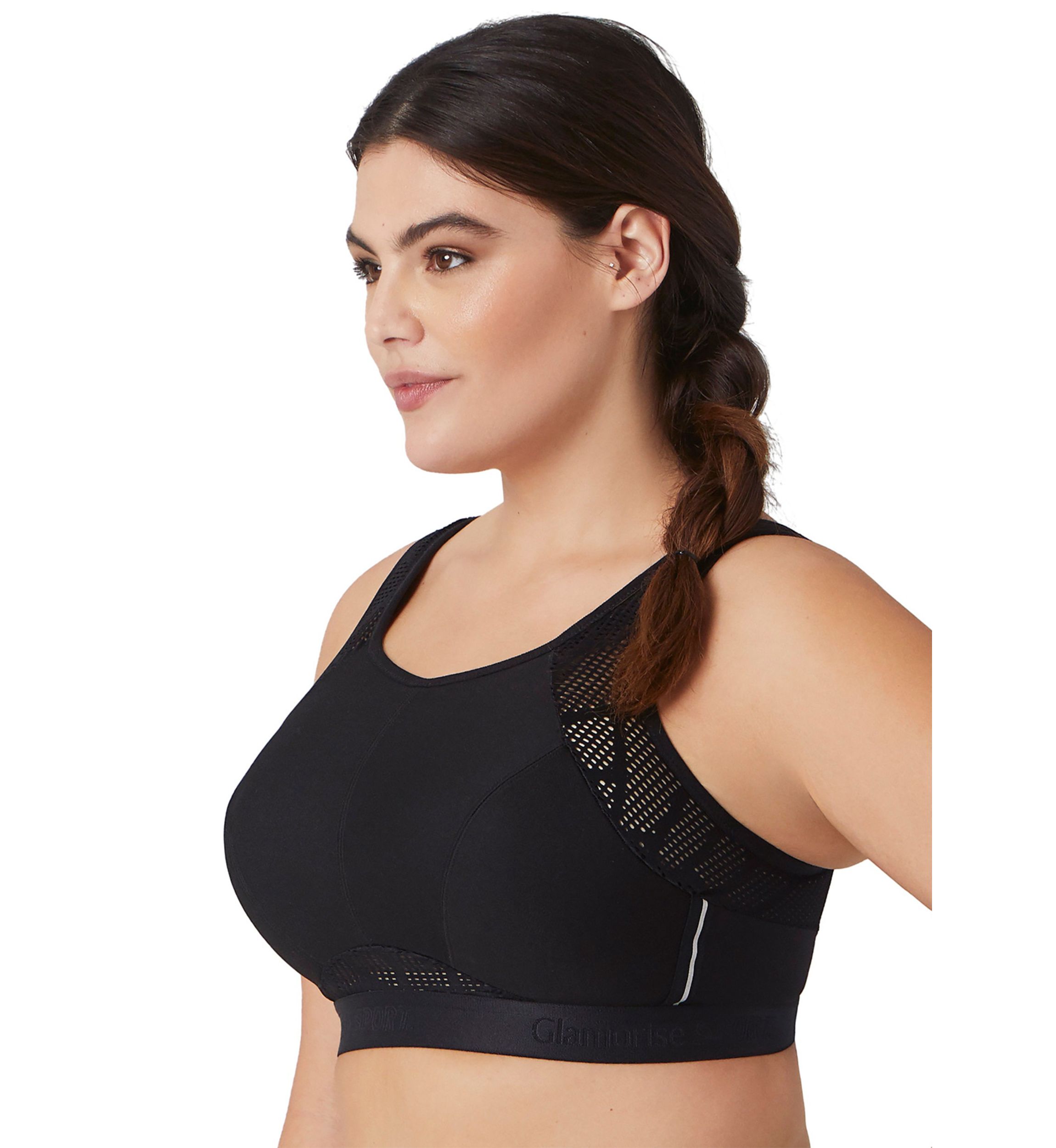 Full Figure Plus Size No-Sweat Mesh Sports Bra Wirefree #1068