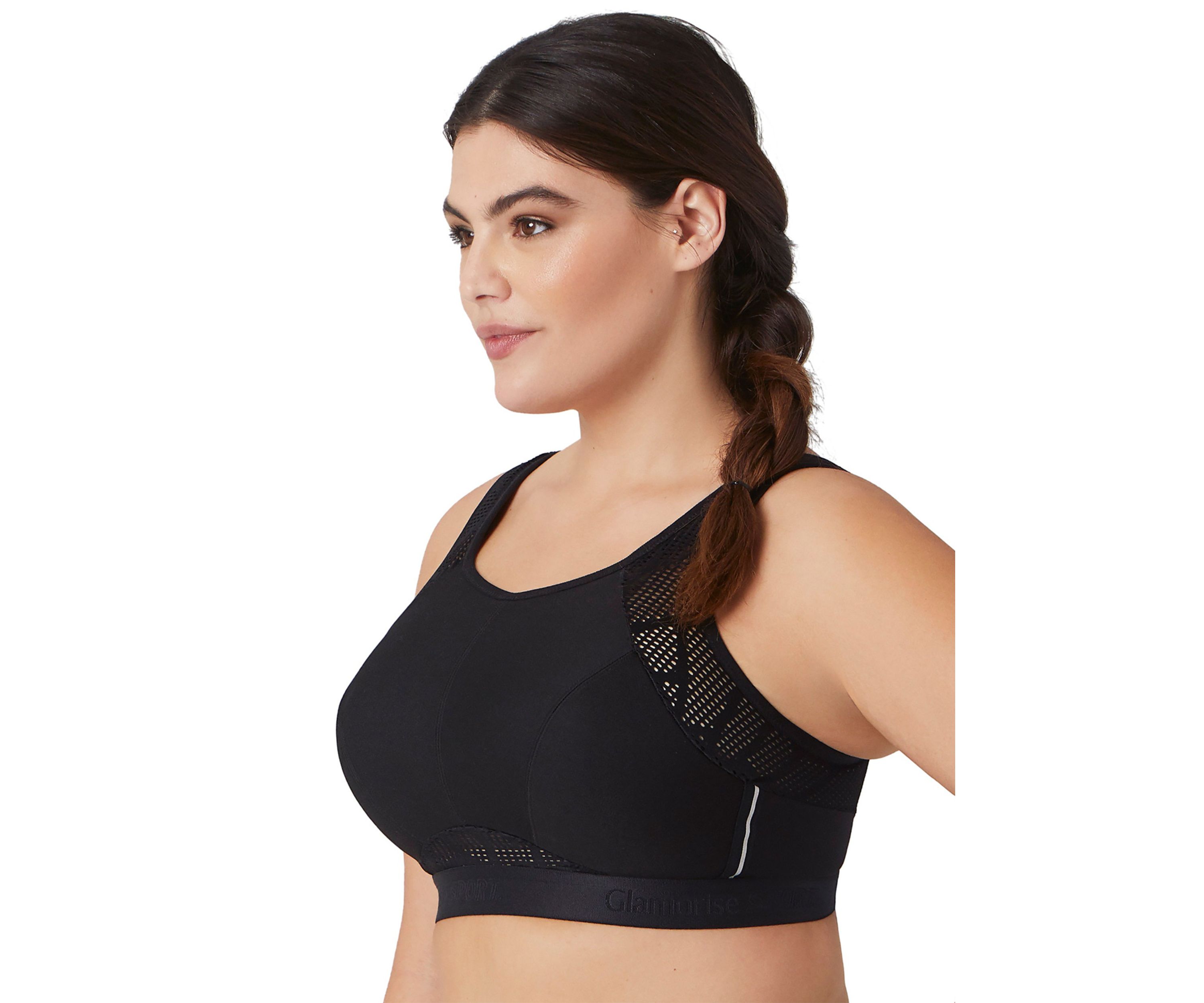 Full Figure Plus Size No-Sweat Mesh Sports Bra Wirefree #1068