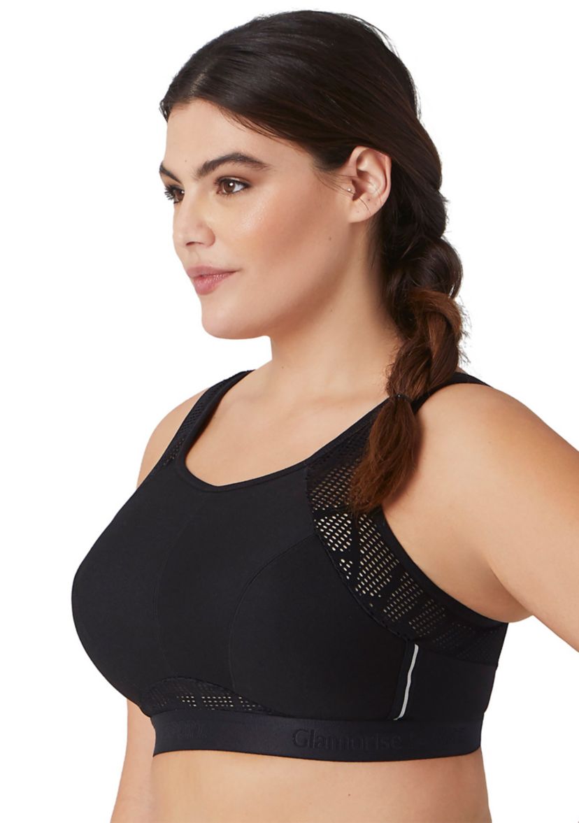 Full Figure Plus Size No-Sweat Mesh Sports Bra Wirefree #1068