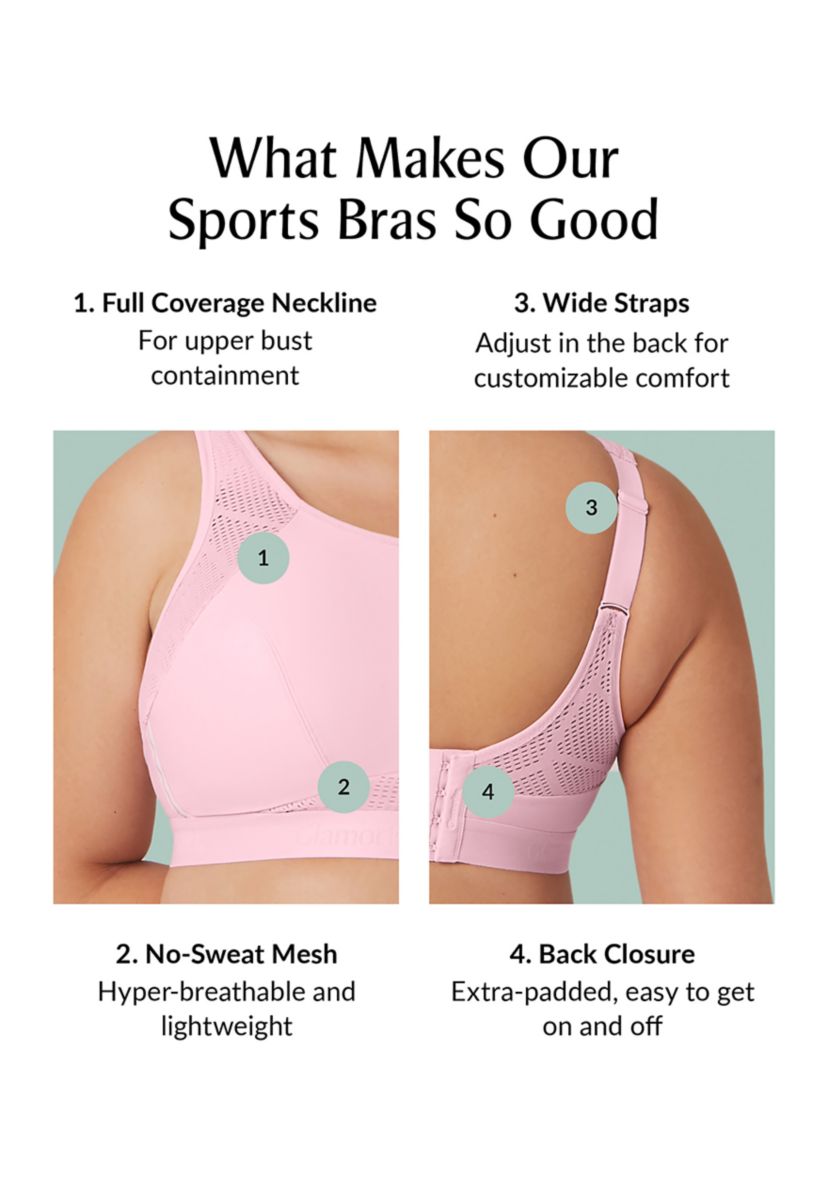 Full Figure Plus Size No-Sweat Mesh Sports Bra Wirefree #1068
