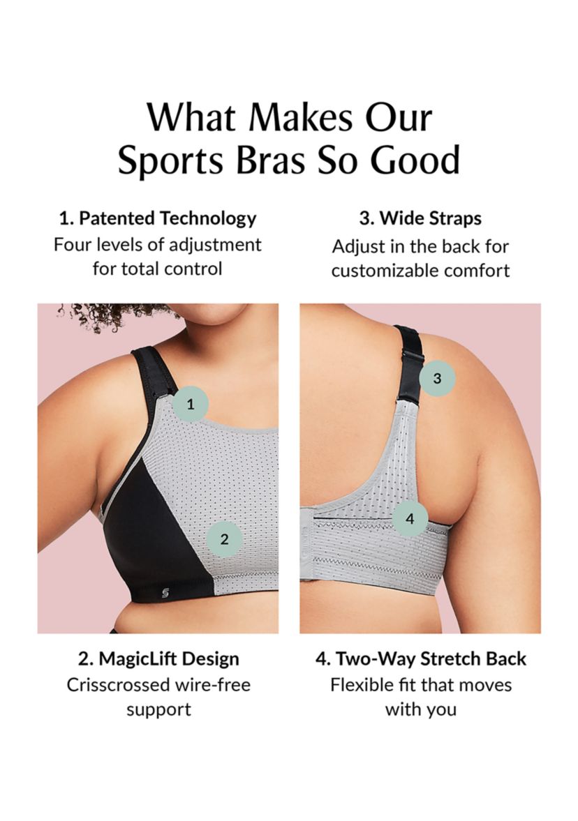 Full Figure Plus Size Custom Control Sports Bra Wirefree #1166