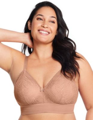 Full Figure Plus Size Bramour Gramercy Luxe Lace Bralette Wirefree #7012  Cappuccino at  Women's Clothing store