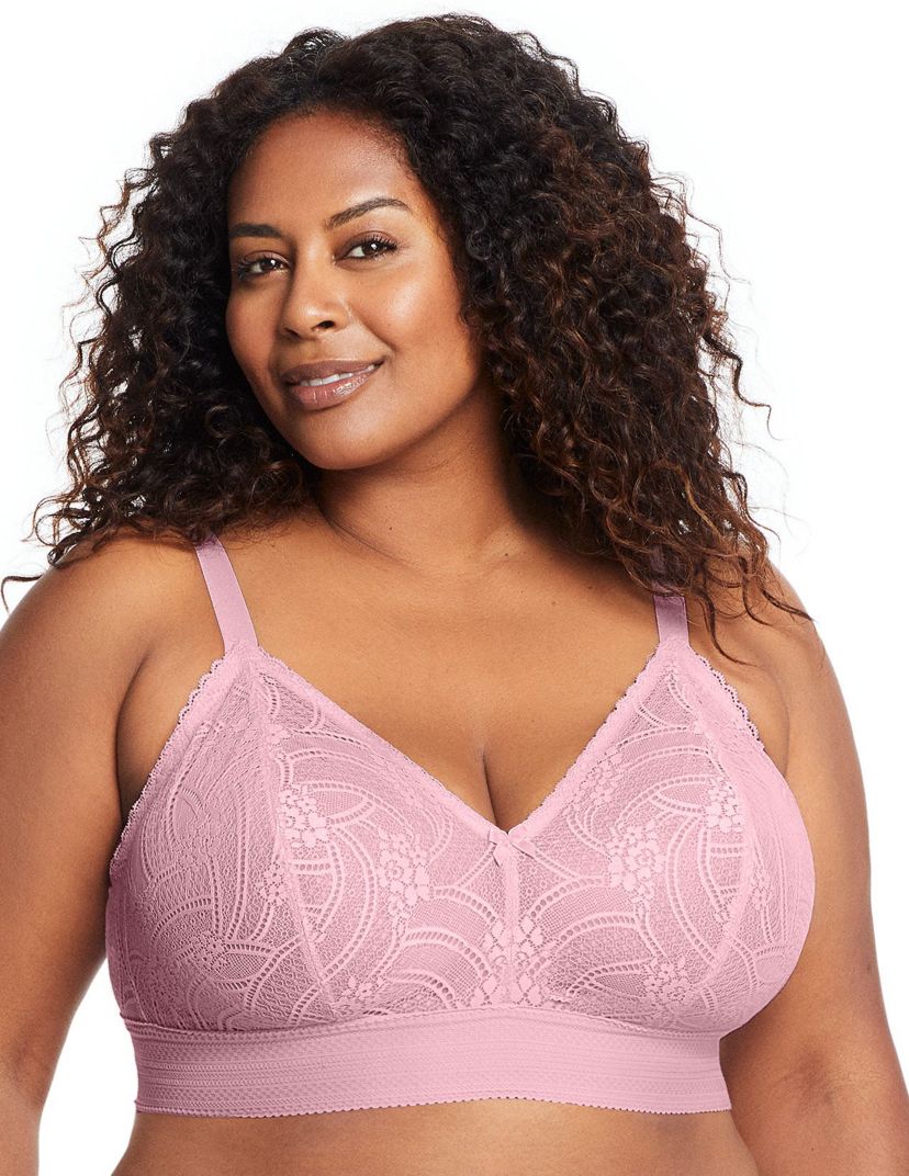 Full Figure Plus Size Bramour Gramercy Luxe Lace Bralette Wirefree #7012