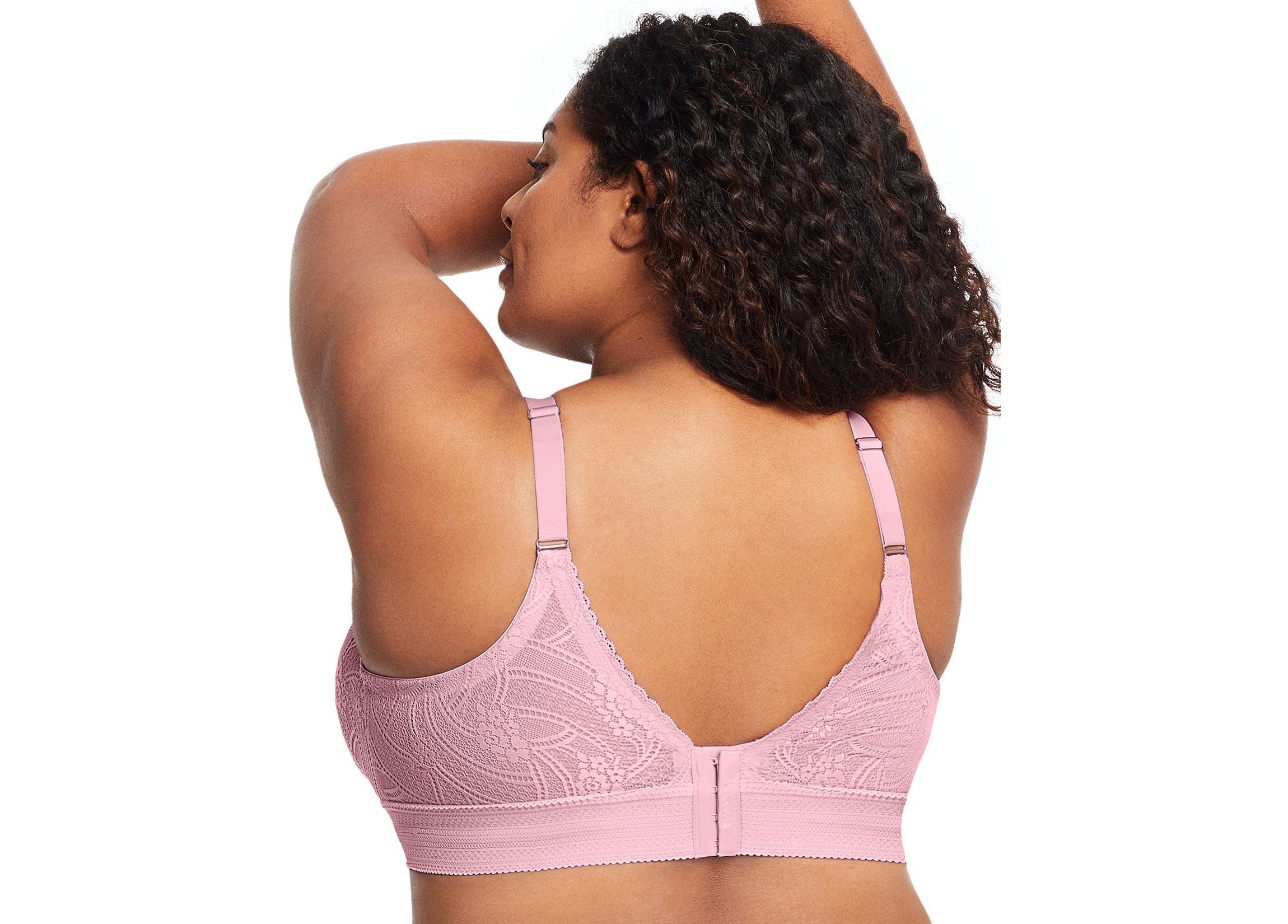 Full Figure Plus Size Bramour Gramercy Luxe Lace Bralette Wirefree #7012