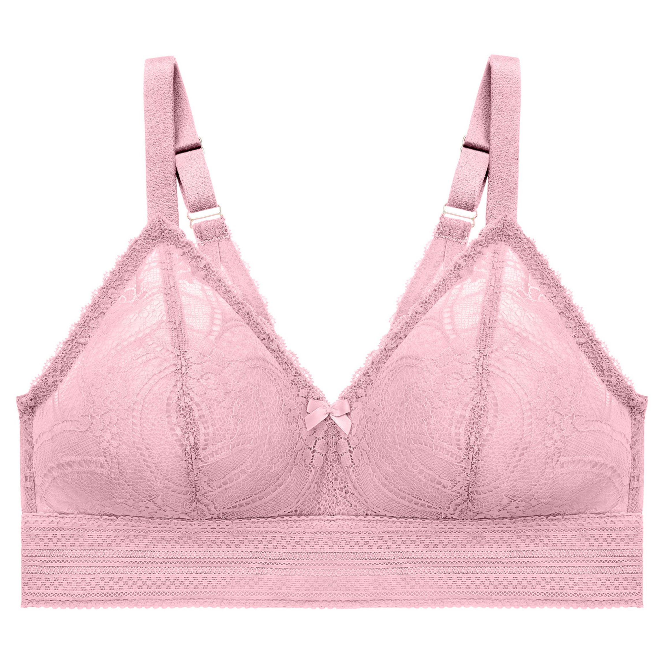 Full Figure Plus Size Bramour Gramercy Luxe Lace Bralette Wirefree #7012