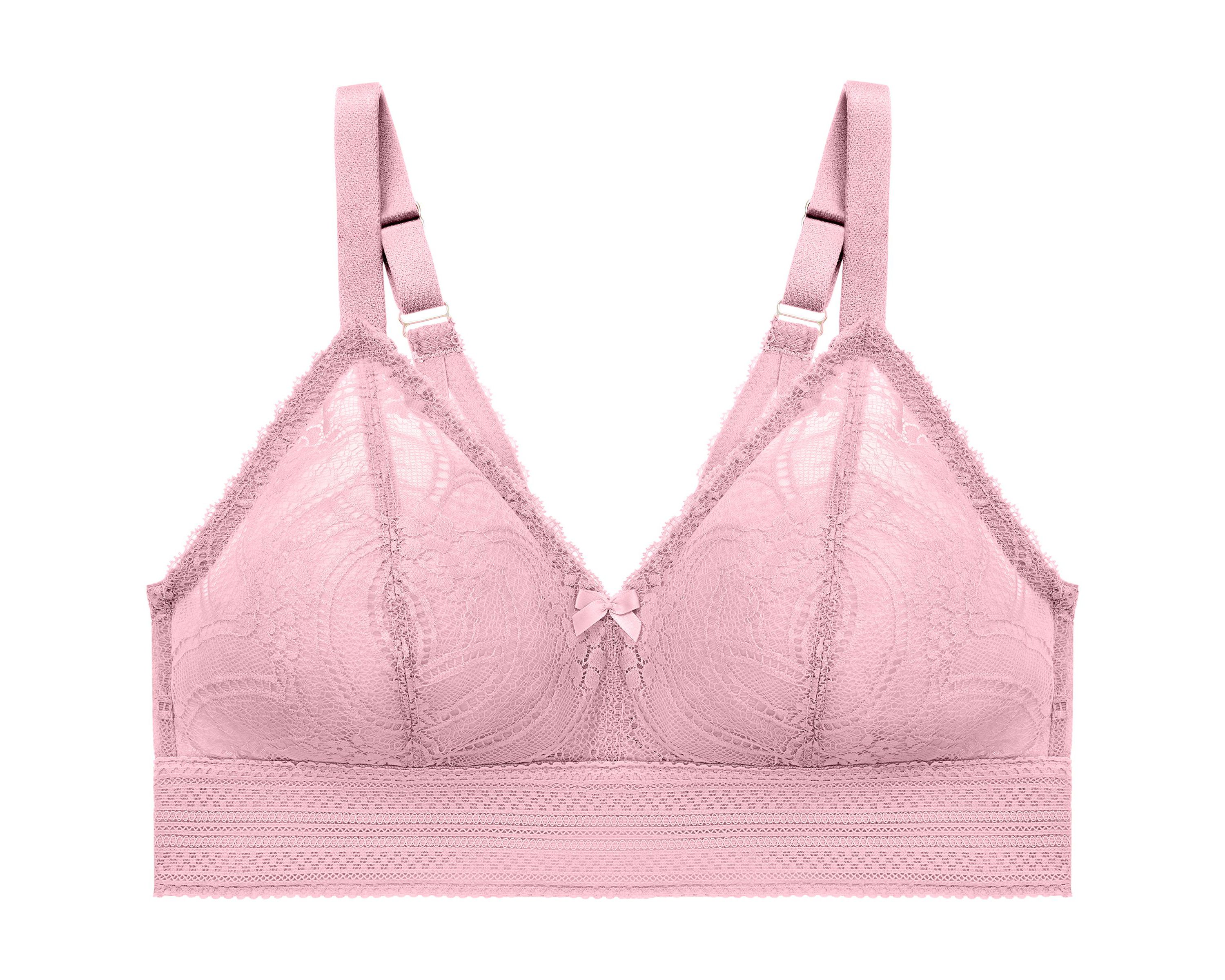 Full Figure Plus Size Bramour Gramercy Luxe Lace Bralette Wirefree #7012