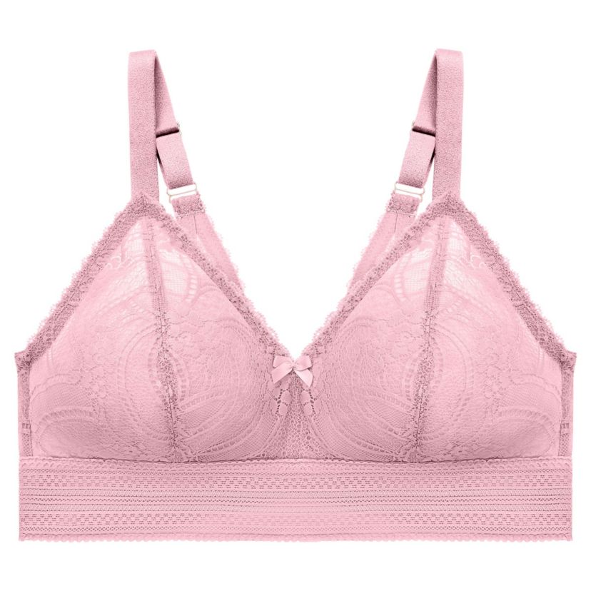 Full Figure Plus Size Bramour Gramercy Luxe Lace Bralette Wirefree #7012
