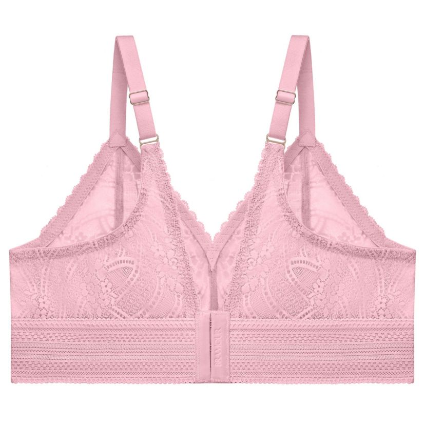 Full Figure Plus Size Bramour Gramercy Luxe Lace Bralette Wirefree #7012