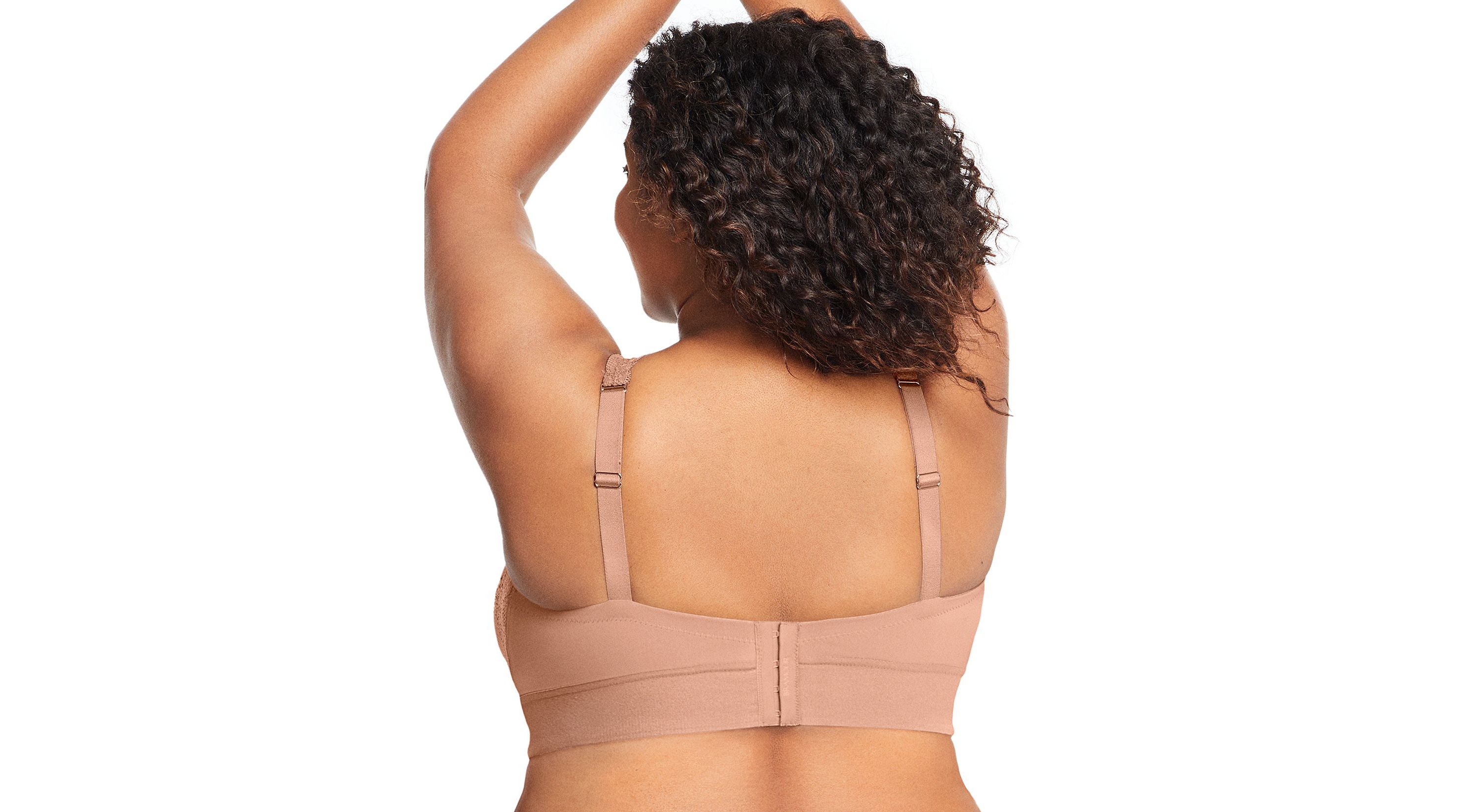 Full Figure Plus Size Bramour Lexington Lace Plunge Bralette Wirefree #7013