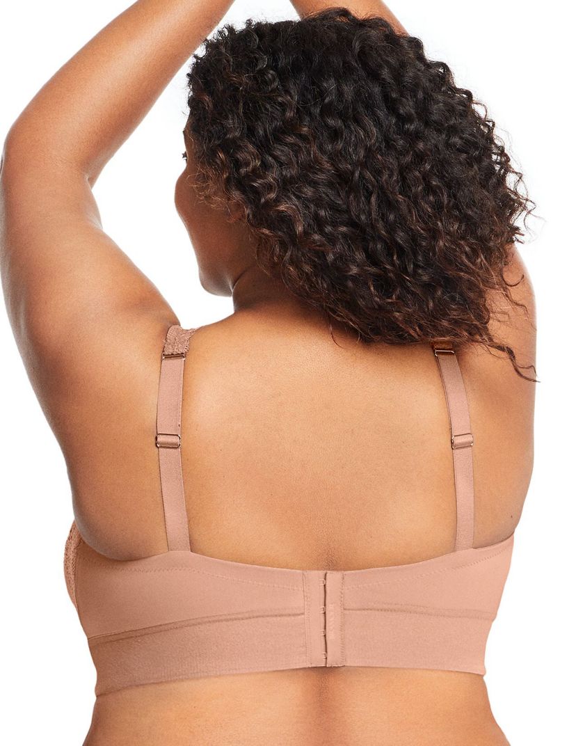 Full Figure Plus Size Bramour Lexington Lace Plunge Bralette Wirefree #7013