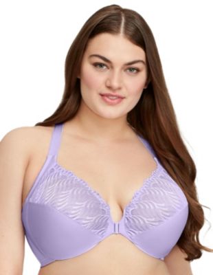 Glamorise Front-Closure T-Back WonderWire Underwire Bra 1246