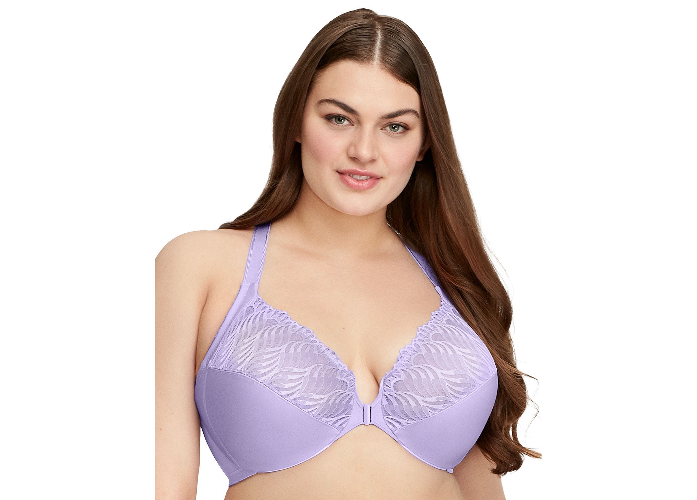 Full Figure Plus Size Front-Closure T-Back WonderWire Bra Underwire #1246