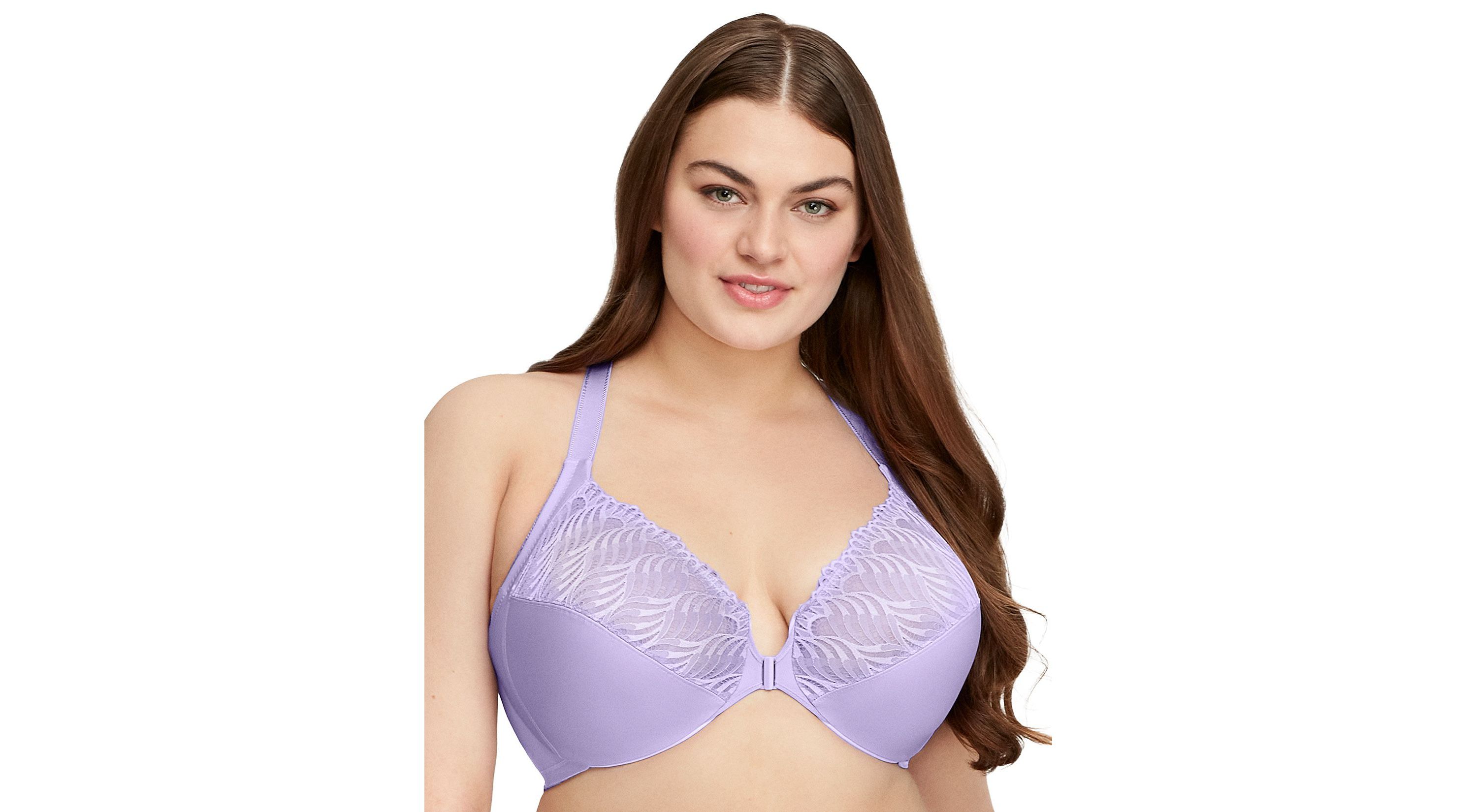 Full Figure Plus Size Front-Closure T-Back WonderWire Bra Underwire #1246