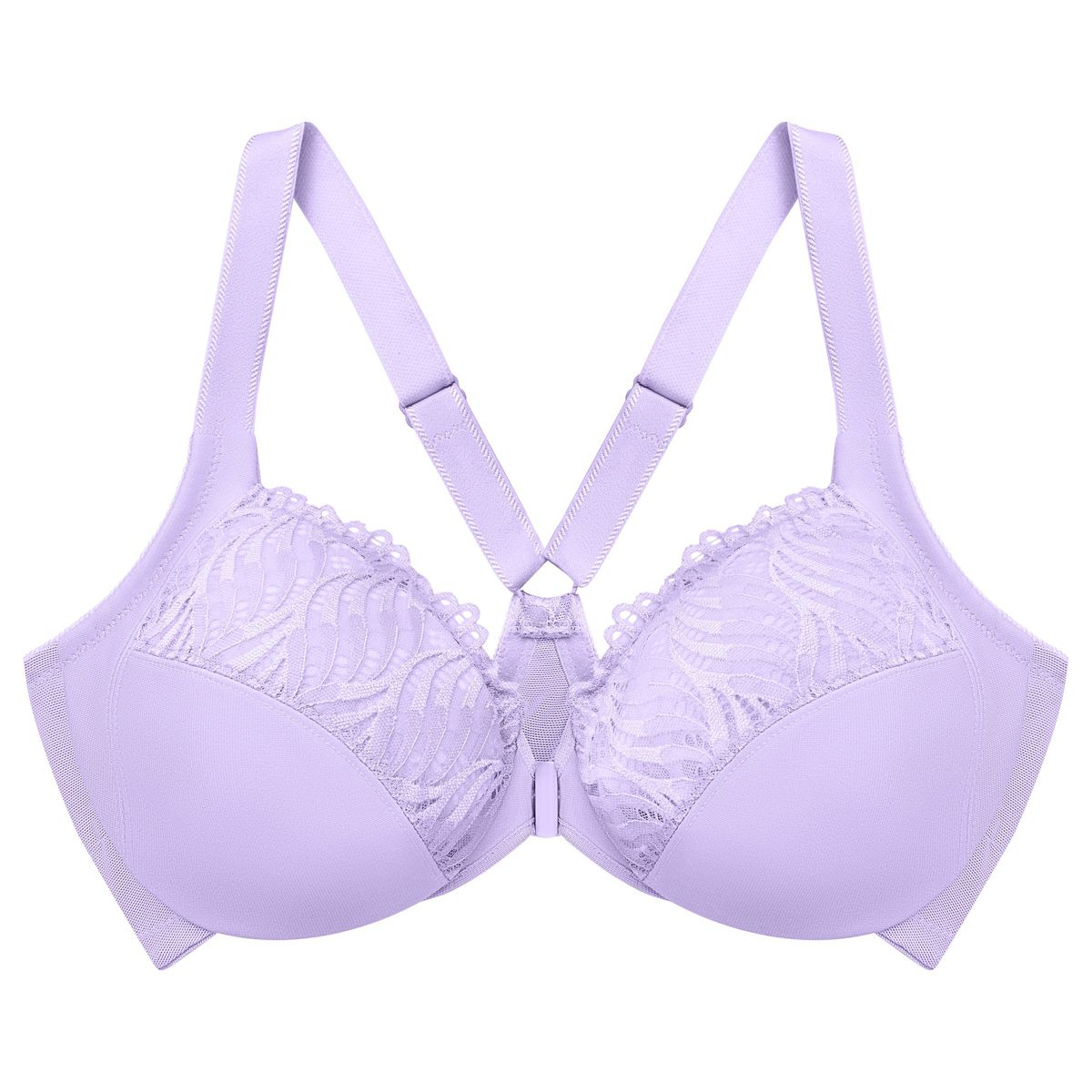 Full Figure Plus Size Front-Closure T-Back WonderWire Bra Underwire #1246