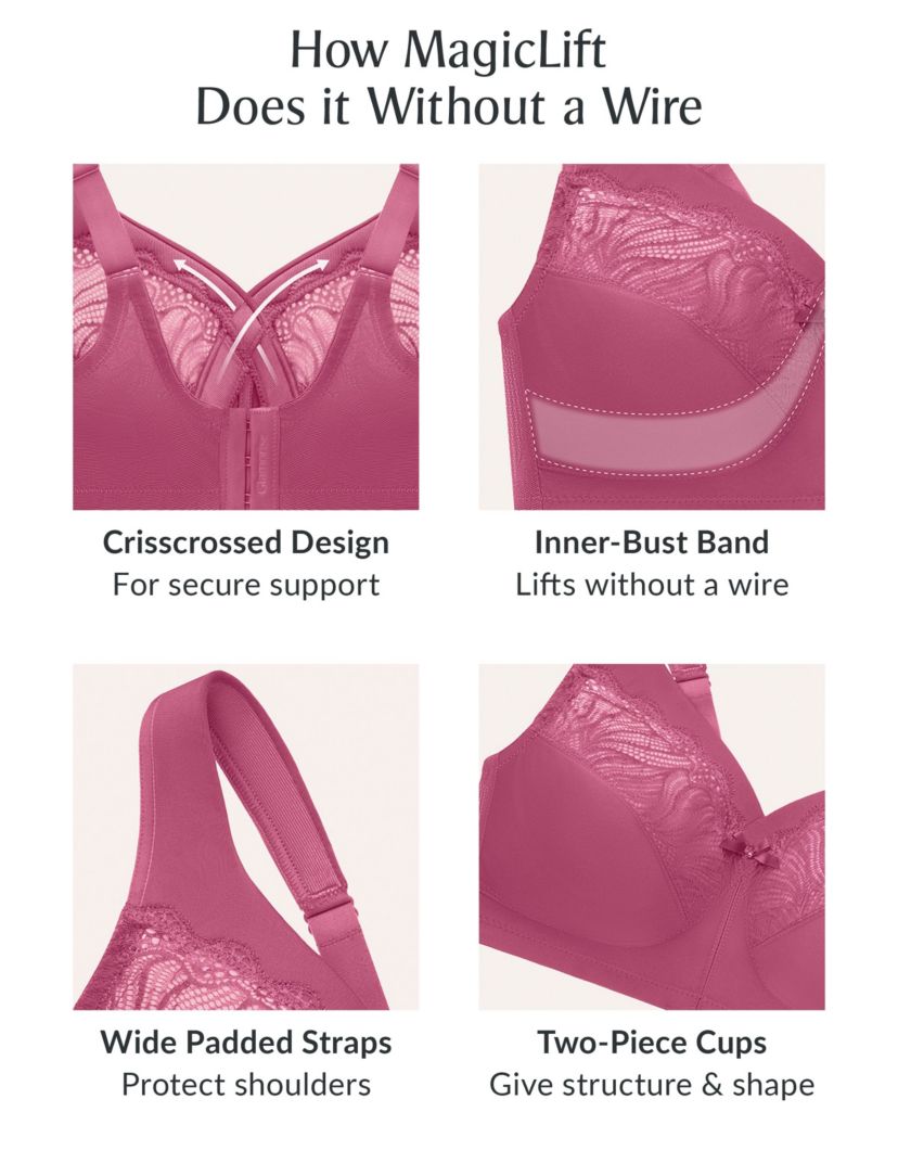 Full Figure Plus Size MagicLift Natural Shape Support Bra Wirefree #1010