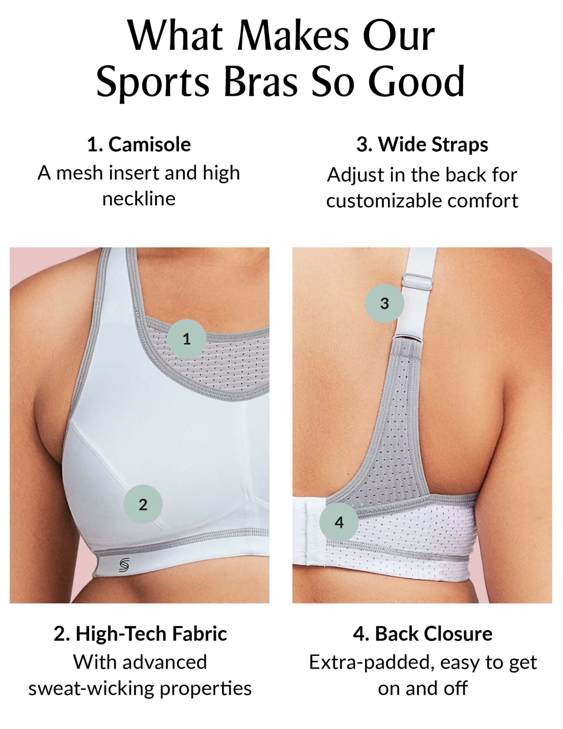 Full Figure Plus Size No-Bounce Camisole Elite Sports Bra Wirefree #1067