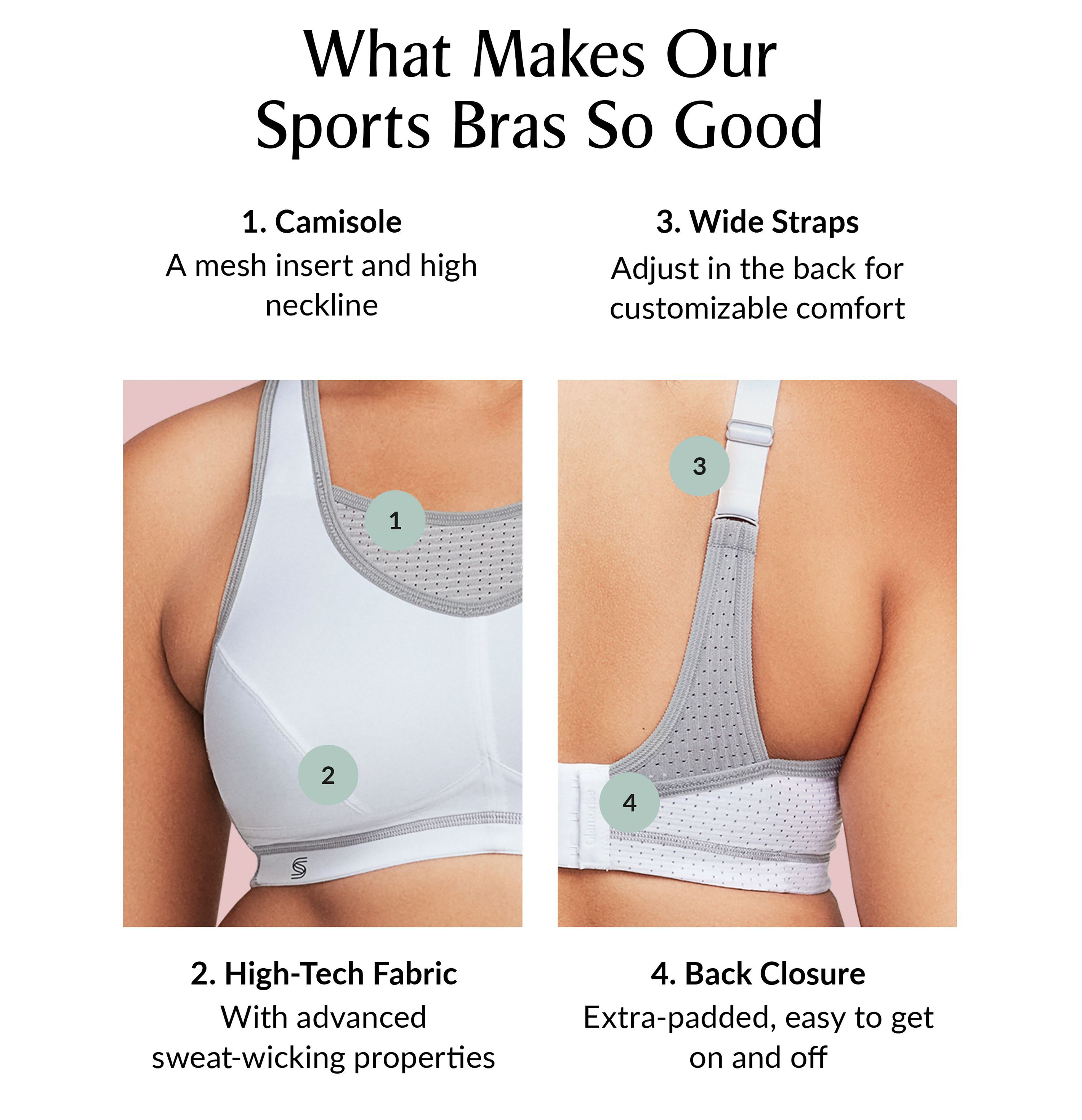Full Figure Plus Size No-Bounce Camisole Elite Sports Bra Wirefree #1067