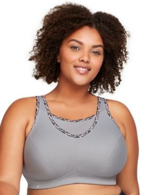 Glamorise Women's Full Figure Plus Size No-Bounce Camisole Sports Bra Wirefree #1066, Gray, 50H -  0889902029063