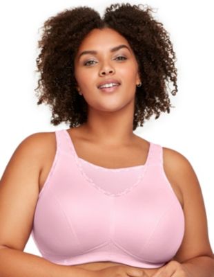 Glamorise Women's Full Figure Plus Size No-Bounce Camisole Sports Bra Wirefree #1066, Pink, 36Dd -  0889902110099