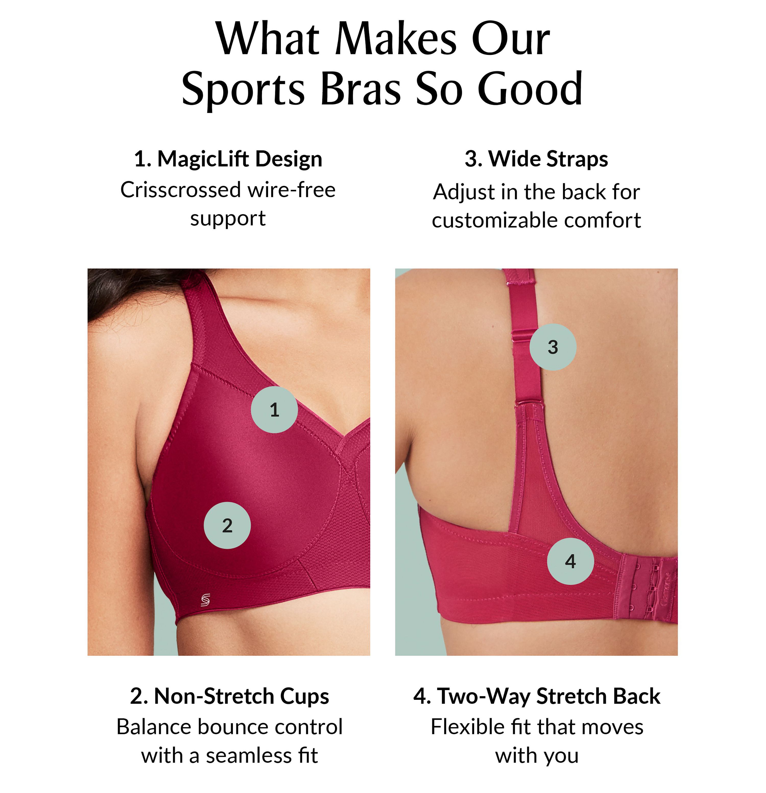Full Figure Plus Size MagicLift Seamless Sports Bra Wirefree #1006