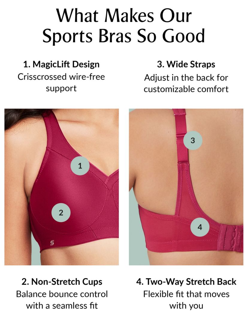 Full Figure Plus Size MagicLift Seamless Sports Bra Wirefree #1006