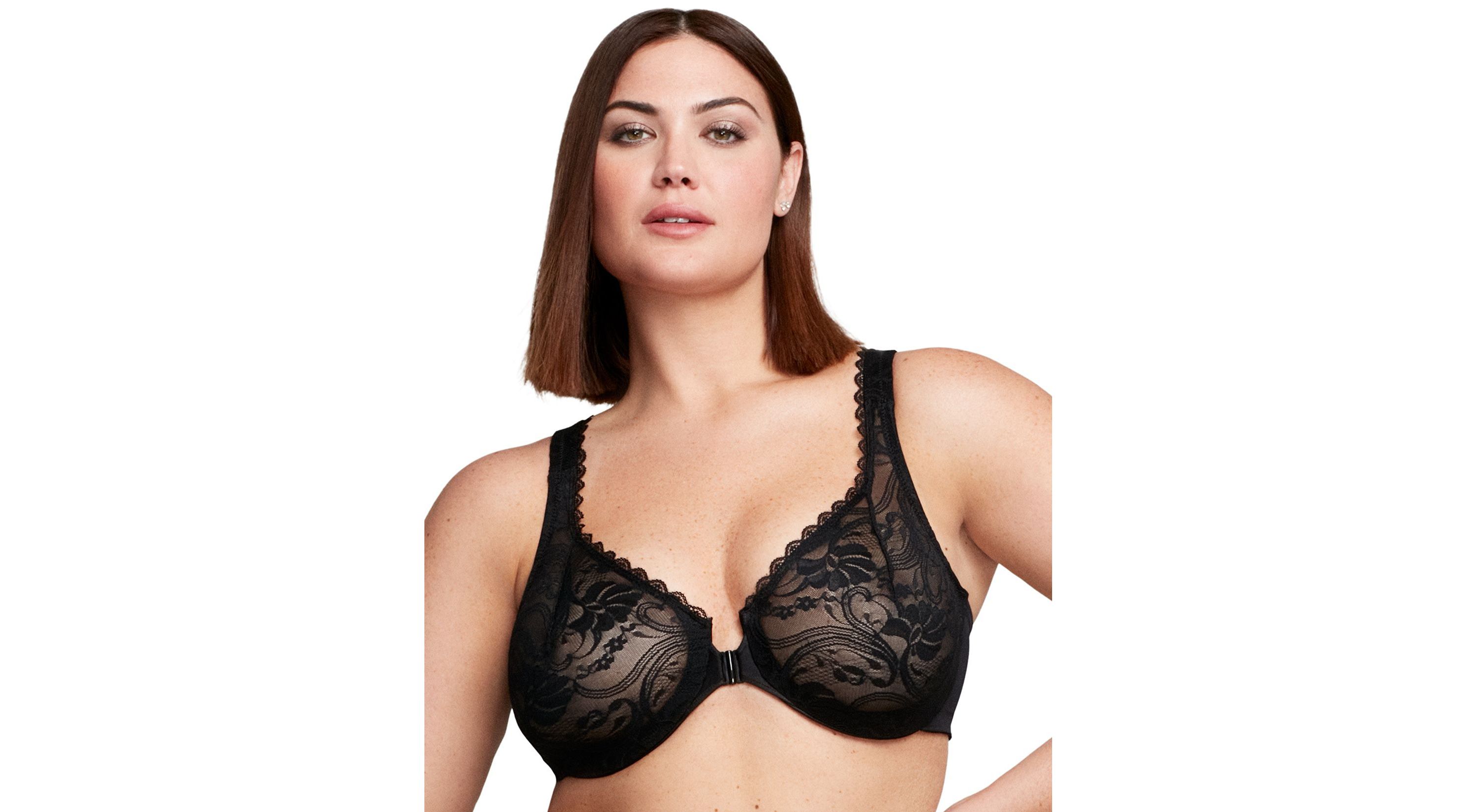 Full Figure Plus Size WonderWire Front-Closure Stretch Lace Bra Underwire #9245