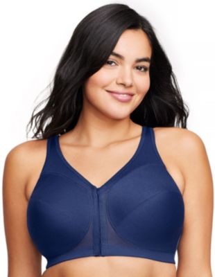 Glamorise Full Figure Plus Size WonderWire Front-Closure Posture Back Bra  Underwire