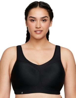 Glamorise Women's Full Figure Plus Size High Impact Wonderwire Sports Bra Underwire #9066, Black -  0889902075879