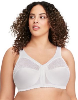 Glamorise Women's Full Figure Plus Size Magiclift Front-Closure Support Bra Wirefree #1200, White, 44Dd -  0840468013712