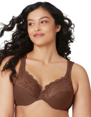 Glamorise Women's Full Figure Plus Size Low Cut WonderWire Lace Bra Underwire #1240 -  0889902078917