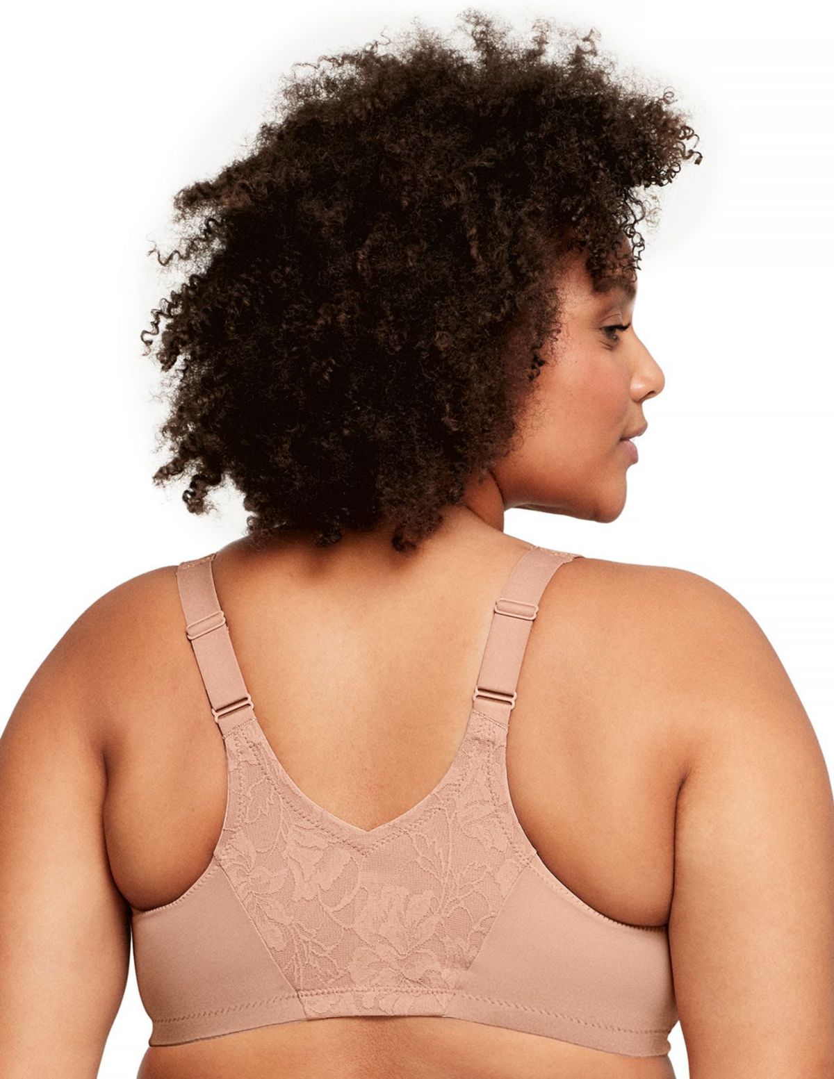 Full Figure Plus Size Lacey T-Back Front-Closure WonderWire Bra Underwire  #9246