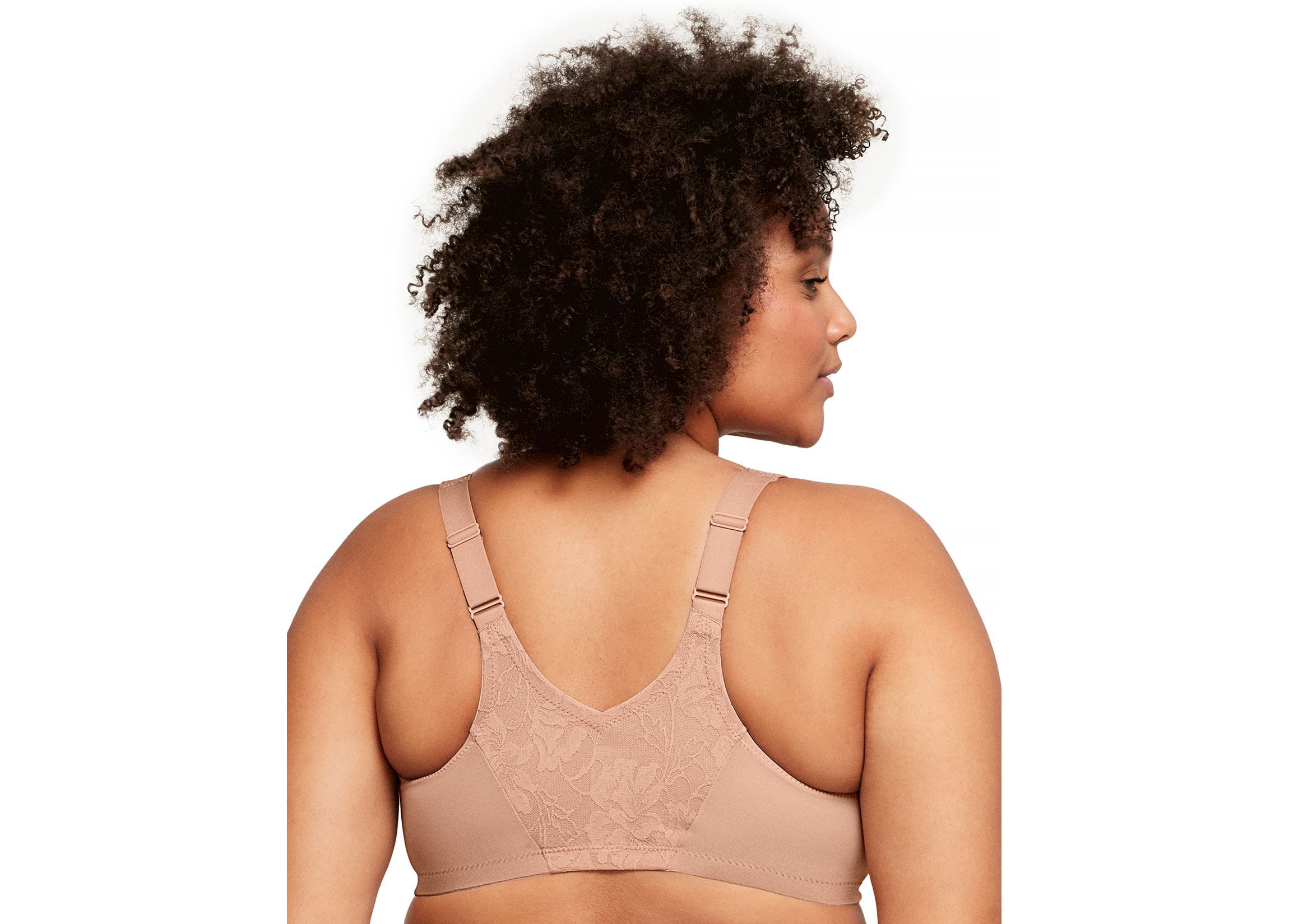 Full Figure Plus Size Lacey T-Back Front-Closure WonderWire Bra Underwire  #9246