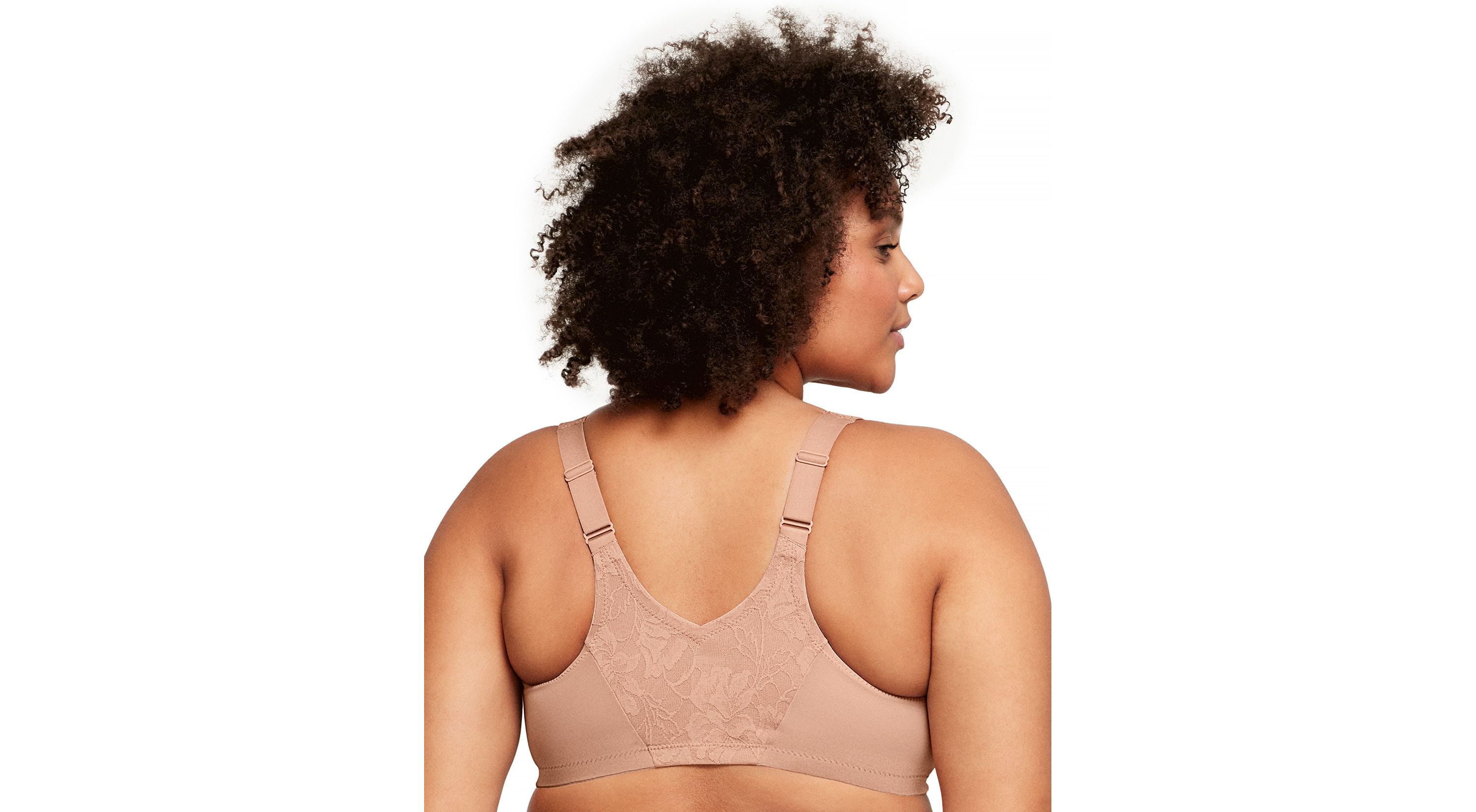 Full Figure Plus Size Lacey T-Back Front-Closure WonderWire Bra Underwire  #9246