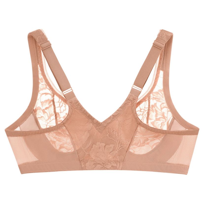 Full Figure Plus Size Lacey T-Back Front-Closure WonderWire Bra Underwire  #9246