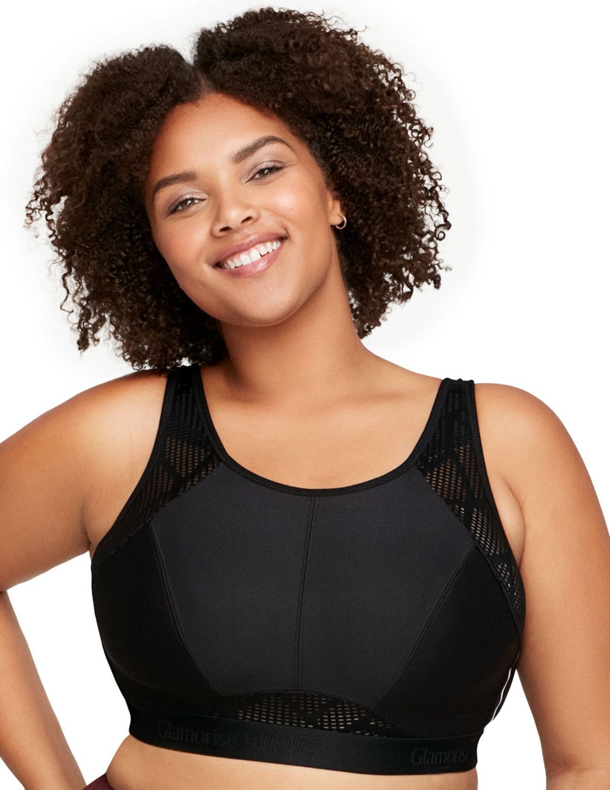 Full Figure Plus Size No-Sweat Mesh Sports Bra Wirefree #1068