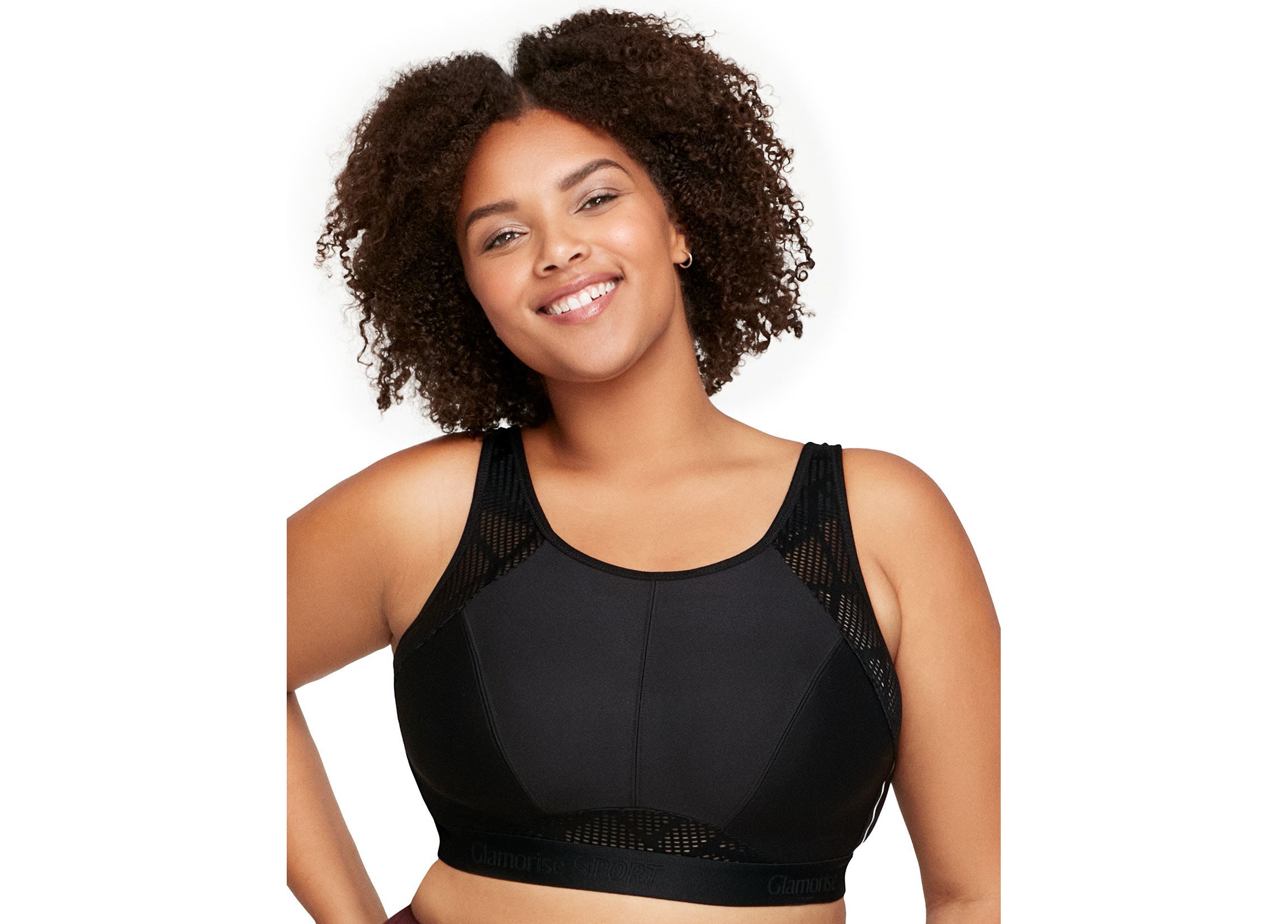 Full Figure Plus Size No-Sweat Mesh Sports Bra Wirefree #1068