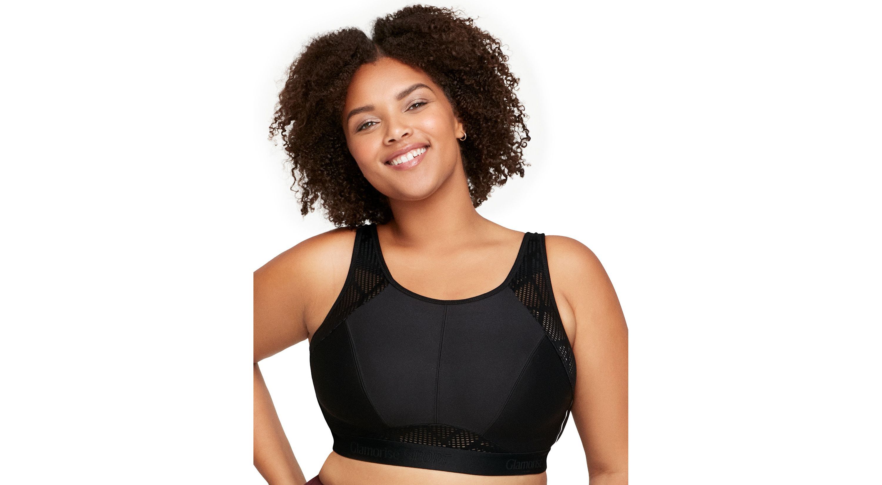 Full Figure Plus Size No-Sweat Mesh Sports Bra Wirefree #1068