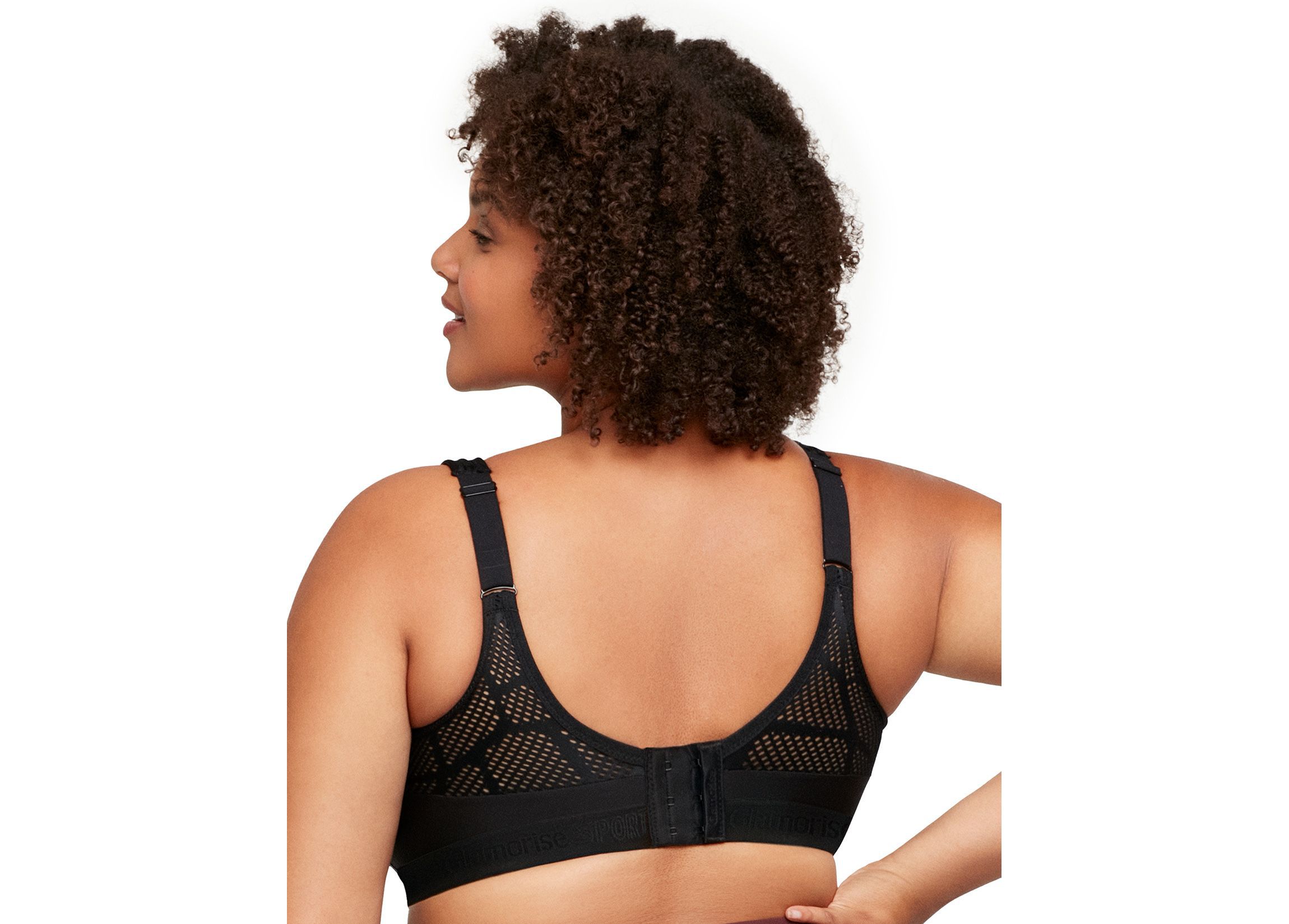 Full Figure Plus Size No-Sweat Mesh Sports Bra Wirefree #1068