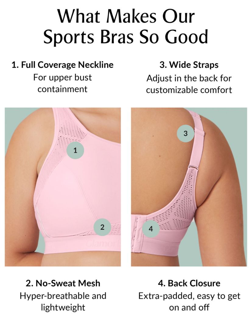 Full Figure Plus Size No-Sweat Mesh Sports Bra Wirefree #1068