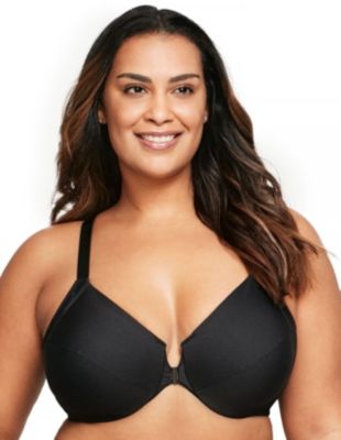 Glamorise Women's Full Figure Plus Size Front-Closure Smoothing WonderWire Bra Underwire #1247