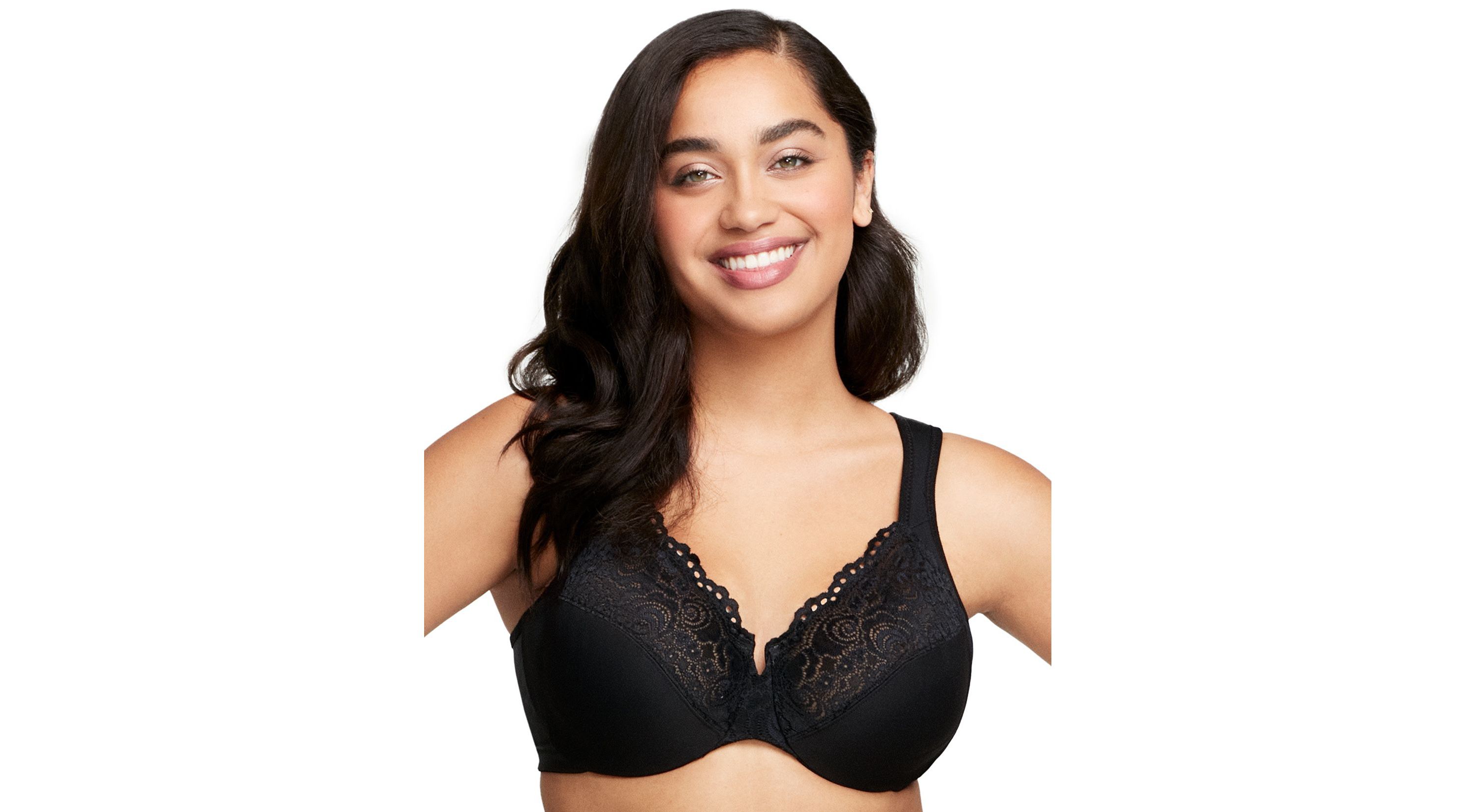 Full Figure Plus Size Low Cut WonderWire Lace Bra Underwire #1240