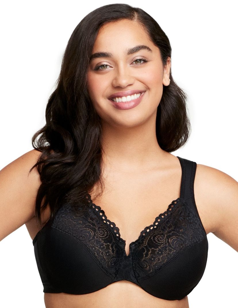 Full Figure Plus Size Low Cut WonderWire Lace Bra Underwire #1240