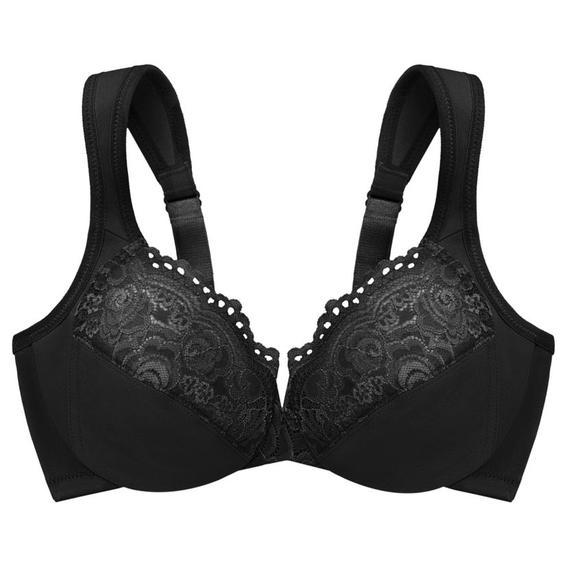 Full Figure Plus Size Low Cut WonderWire Lace Bra Underwire #1240